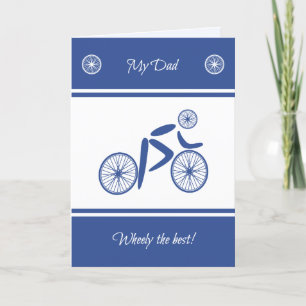 Carte Fête des pères amusant vélo pun sports
