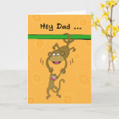 Carte Fête des pères, Amusement, Singe Autour De La Cart (Fleur jaune)