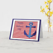 Carte Fête des pères Ancre nautique (Fleur jaune)