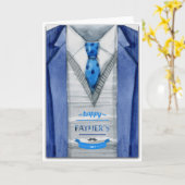 Carte Fête des pères - Aquarelle (Fleur jaune)