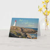 Carte Fête des pères au phare Papa sur Rocky Shore (Fleur jaune)
