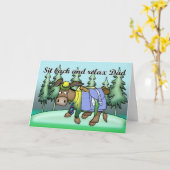 Carte fête des pères avec âne (Fleur jaune)