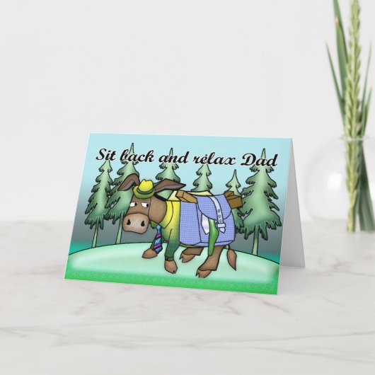 Carte fête des pères avec âne (Devant)