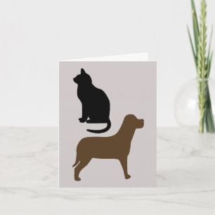 Carte Fête des pères avec chat et chien