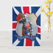 carte fête des pères avec chevalier et cartable un (Fleur jaune)