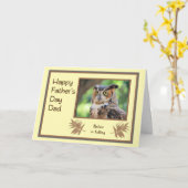 Carte fête des pères avec hibou (Fleur jaune)