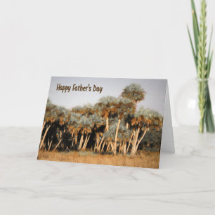 Carte fête des pères avec Peint, Edité, Palmiers