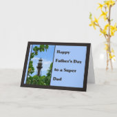 Carte fête des pères avec phare de Sanibel (Fleur jaune)