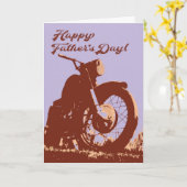 Carte Fête des pères avec Pop Art Motorcycle pour Biker  (Fleur jaune)
