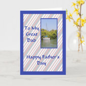 Carte fête des pères avec thème nautique. (Fleur jaune)