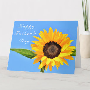 Carte fête des pères avec tournesol jaune