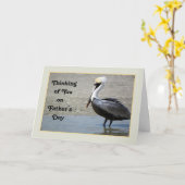 Carte fête des pères avec un oiseau pélican Brown (Fleur jaune)
