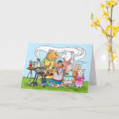 Carte Fête des pères barbecue (Fleur jaune)