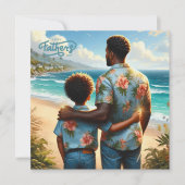 Carte Fête des pères Beach Bond Ethnique Père & Fils (Devant)