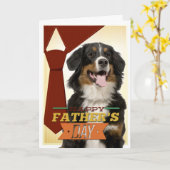 Carte Fête des pères Bernese Mt. Dog (Fleur jaune)