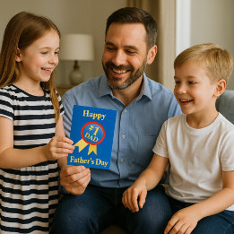 Carte Fête des pères Blue Happy