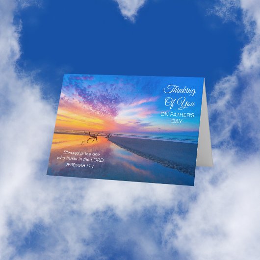 Carte Fête des pères Bois-de-Bois Salutation Océan