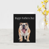 Carte Fête des Pères Bouledogue Anglais (Fleur jaune)