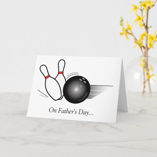 Carte Fête des pères : Bowling (Fleur jaune)