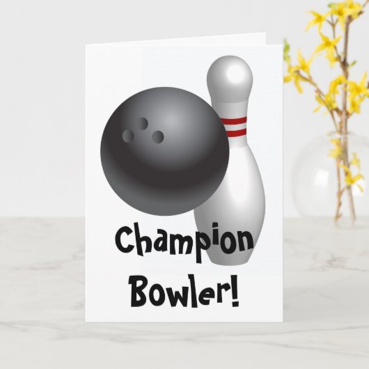 Carte Fête des pères Bowling (Fleur jaune)