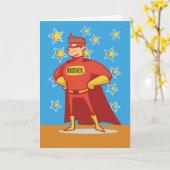 Carte Fête des pères Brother Superhero (Fleur jaune)