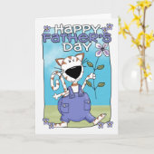 Carte fête des pères - Carte Fête des pères - Chat (Fleur jaune)