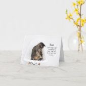 Carte Fête des pères Chat au téléphone de la fille (Fleur jaune)