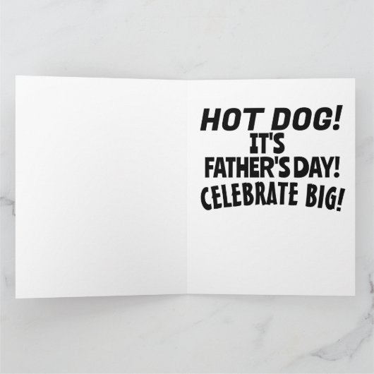 CARTE FÊTE DES PÈRES CHIEN CHAUD GÉANT MAN RETRO FUNNY C (Intérieur)