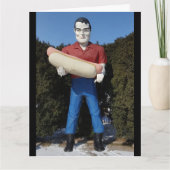 CARTE FÊTE DES PÈRES CHIEN CHAUD GÉANT MAN RETRO FUNNY C (Devant)