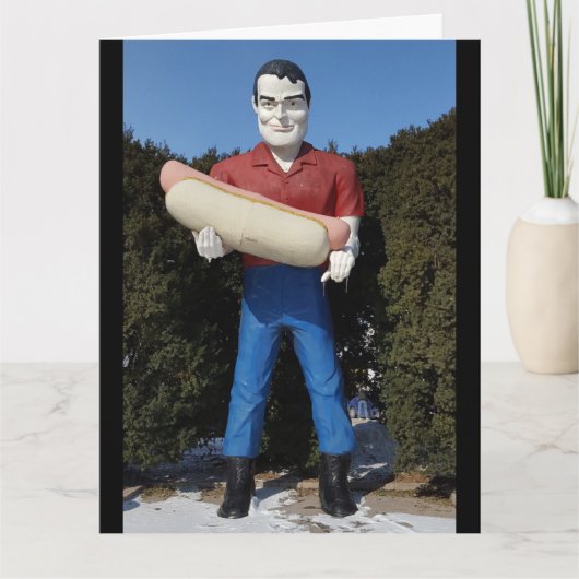 CARTE FÊTE DES PÈRES CHIEN CHAUD GÉANT MAN RETRO FUNNY C (Devant)