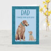 Carte Fête des Pères Chiens (Fleur jaune)