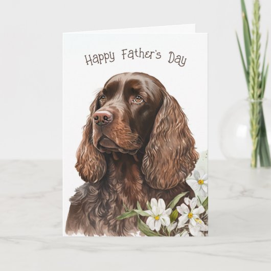 Carte Fête des pères Chocolat Cocker Spaniel (Devant)
