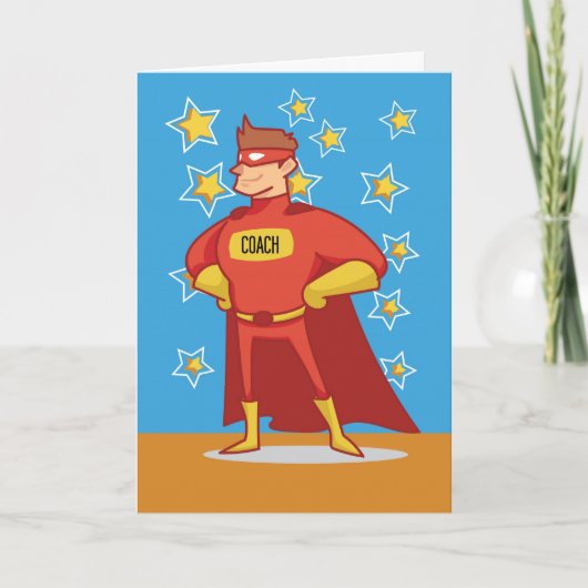 Carte Fête des pères Coach Superhero (Devant)