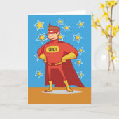 Carte Fête des pères Coach Superhero (Fleur jaune)