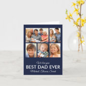 Carte Fête des pères Collage photo de meilleur papa (Fleur jaune)
