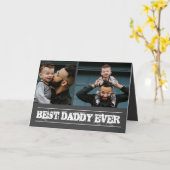 Carte Fête des pères Collage photo de meilleur papa (Fleur jaune)