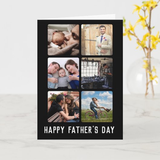 Carte Fête des pères Collage photo multiple personnalisé (Fleur jaune)