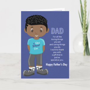 Carte fête des pères Coupon Black Boy Card