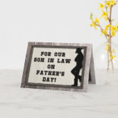 Carte Fête des pères Cowboy, Son in Law, Regarder Rustiq (Fleur jaune)