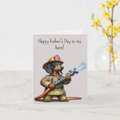 Carte fête des pères Dachshund (Fleur jaune)