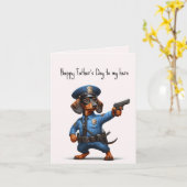 Carte fête des pères Dachshund (Fleur jaune)