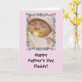 Carte fête des pères de Baby - rose (Fleur jaune)