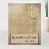 Carte Fête des pères de ballons à air chaud blanc beige (Devant)