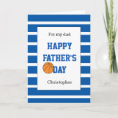 Carte Fête des pères de basket bleu pour papa (Devant)