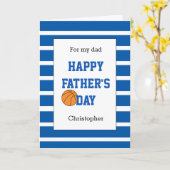 Carte Fête des pères de basket bleu pour papa (Fleur jaune)