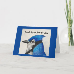 Carte Fête des pères de belle-fille Bleu Jay Nature Bird