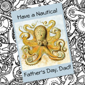 Carte Fête des pères de calmar Kraken