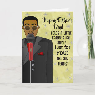 Carte Fête des pères de chant afro-américaine papa Jingl