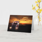 Carte Fête des pères de chauffeur de camion (Fleur jaune)