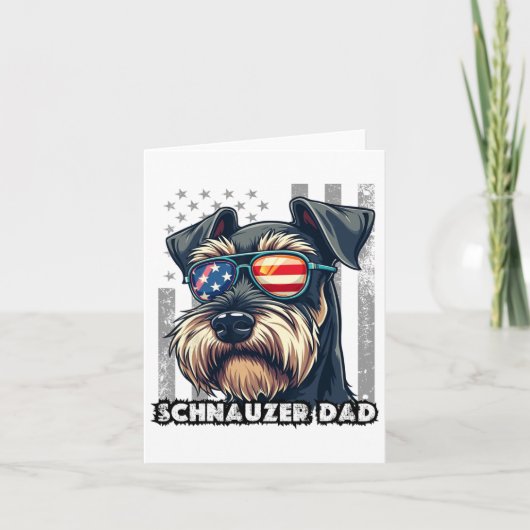 Carte Fête des pères de chien de père de mini-Schnauzer (Devant)